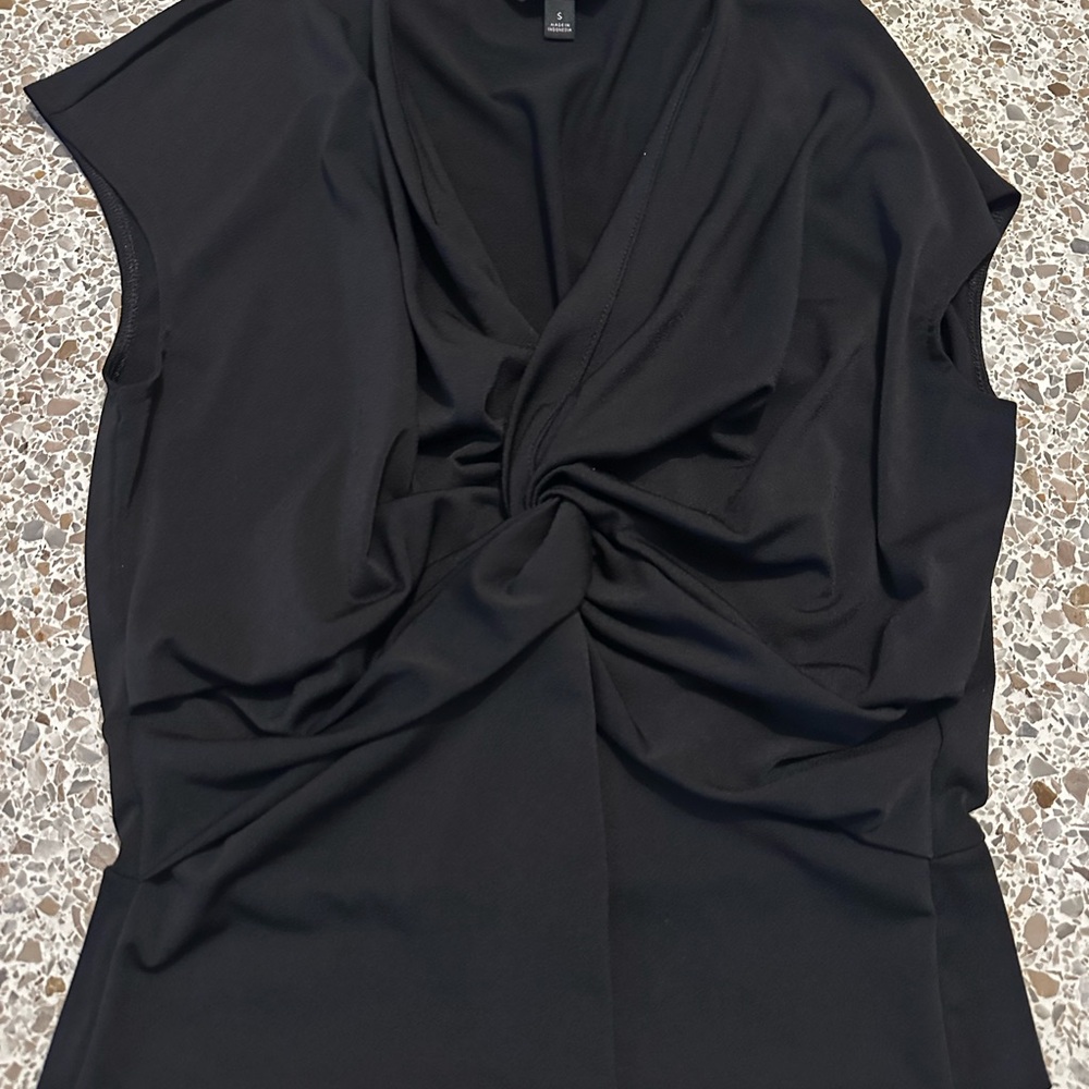 Black Twist Front Women's Top